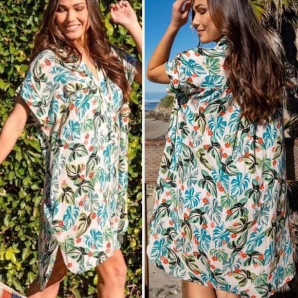 Lost + Wander Luau On The Beach Tropical Print Beach Tunic Sz XL/2XL NWT - Picture 15 of 16